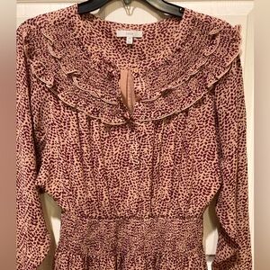 Joie Silk Mini Dress Flirty Party Festival Leopard Print Woman Size X-Small